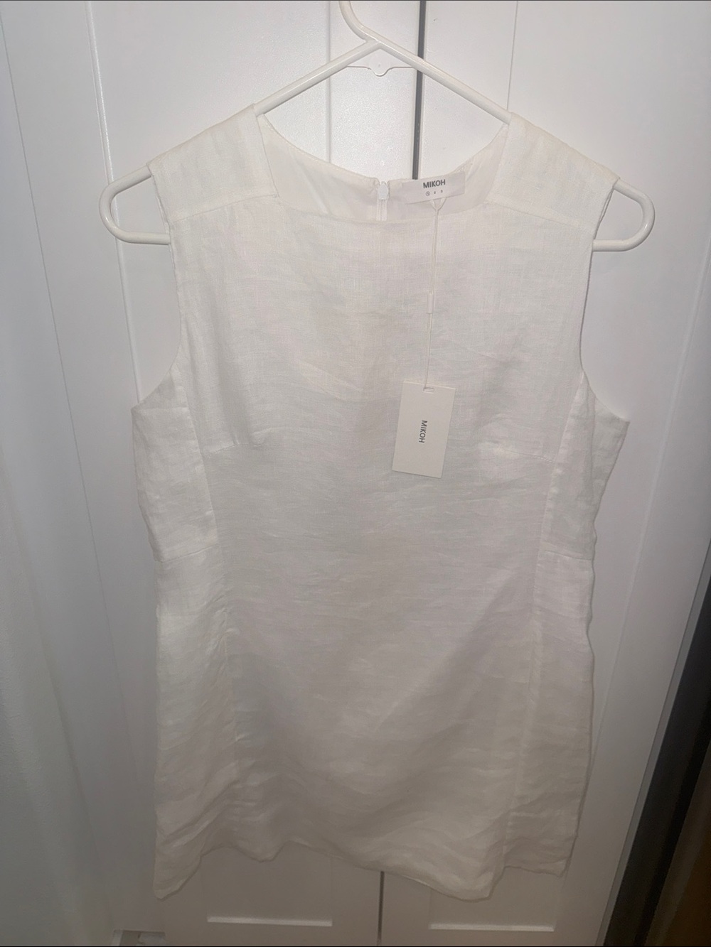 Mikoh Minimalist White Linen Shift Dress